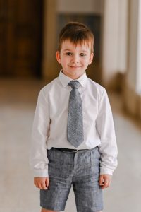 Gravata Menino, camisa e calção clássico