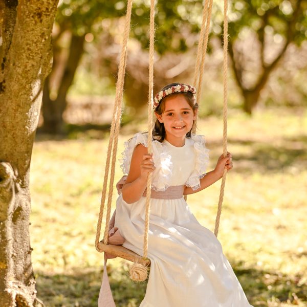 vestido de primeira comunhão Benedita para primeira comunhão em algodão
